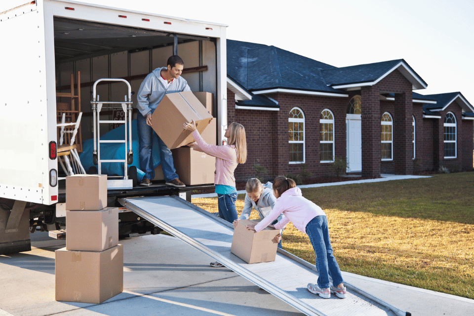 Image of family moving to new house