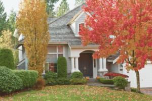 Image shows home during the fall season