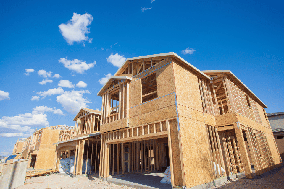 Image shows new homes construction